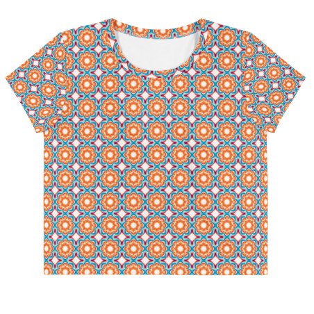 A Shirt Shop All-Over Print Crop Tee (light colours pattern)