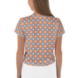 A Shirt Shop All-Over Print Crop Tee (light colours pattern)