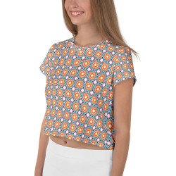 A Shirt Shop All-Over Print Crop Tee (light colours pattern)