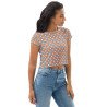 A Shirt Shop All-Over Print Crop Tee (light colours pattern)