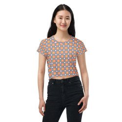A Shirt Shop All-Over Print Crop Tee (light colours pattern)