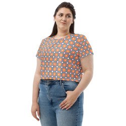 A Shirt Shop All-Over Print Crop Tee (light colours pattern)