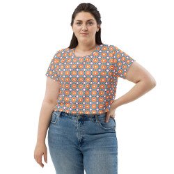 A Shirt Shop All-Over Print Crop Tee (light colours pattern)