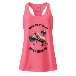 GYMRAT 001 SHRIMP PRESS - WOMEN fitted racerback tank top